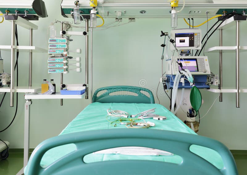 Ready to accept the patient's bed in icu royalty free stock images